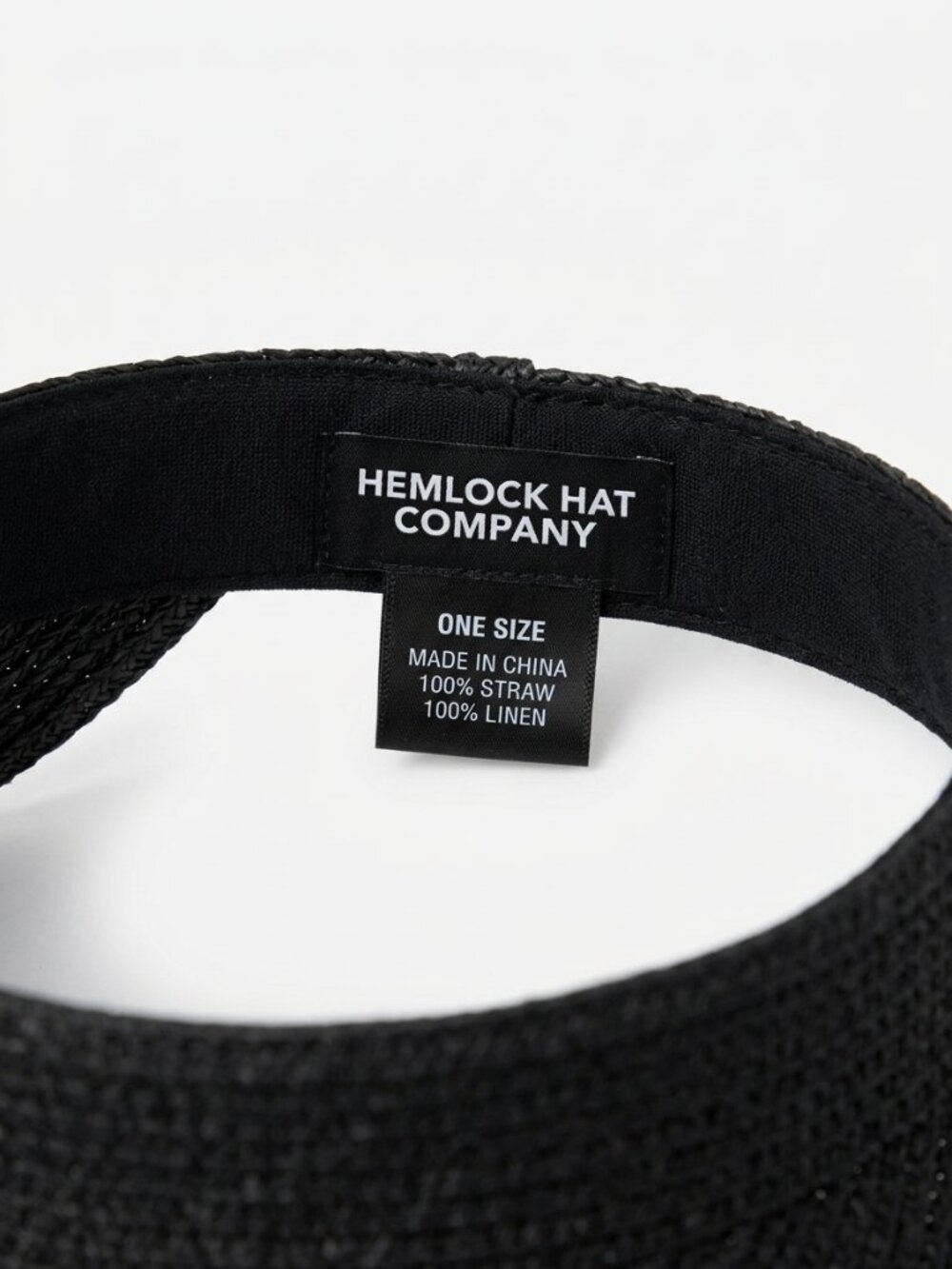 Beachly Hemlock Hat Company NWT Onyx Straw Visor Black OS - Picture 3 of 3